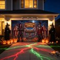 thumbnail image 4 of Scary Halloween Circus Character Show Garage Door Cover Large Backdrop for Home Exterior Halloween Festival Decor, 4 of 6