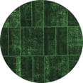 thumbnail image 1 of Ahgly Company Indoor Round Abstract Emerald Green Contemporary Area Rugs, 4' Round, 1 of 4