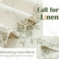 thumbnail image 4 of Floral Kitchen Curtains 36 Inch Linen Tier Curtains Farmhouse Cafe Half Window Drapes Over Sink Light Filtering for Living Room Laundry RV Rod Pocket 2 Panels Sage Green on Beige, 4 of 7