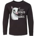 thumbnail image 3 of Inktastic Easily Distracted by Goats Cute Goat Long Sleeve Youth T-Shirt, 3 of 5