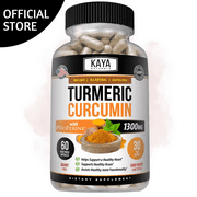 Kaya Naturals Turmeric Platinum, 60 Count Capsules, Bioperine, Premium Joint Support with 95% Standardized Curcuminoids - 60 Capsules