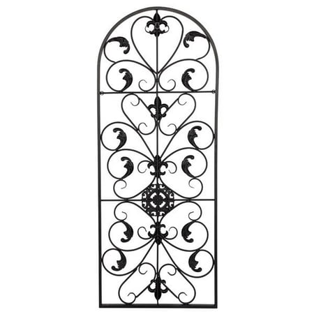 Wrought Iron Bicycle Wall Art Tebru Wall Wrought Iron Ornaments, 41.5inch Semi-Circular Wall Art Victorian Style Iron Ornament Arch Flowers Decorative Decor, Wall Wrought Iron Ornaments, Wall Art Iron Ornaments ()
