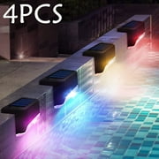 FashionMio 4 PCS Solar Pool Side Lights，Color Changing Waterproof Light up Swimming Pool Accessories Night Lights for Stairs, Yard