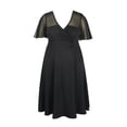 thumbnail image 4 of DYMADE Women Plus Size Lace Mesh Short Sleeves Elegant A-Line Knee Length Dress, 4 of 6