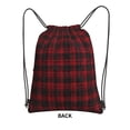 thumbnail image 2 of Black Red Tartan Pattern Drawstring Backpack Bag Water Resistant Yoga Shopping Cinch Bag Sackpack For Men Women, 2 of 7