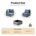 thumbnail image 3 of Toject 7 Pieces Outdoor Paito Furniture Set, Outdoor Conversation Sets with Swivel Chairs and Fire Pit Wicker Outside Furniture for Graden Balcony (Denim Blue), 3 of 5