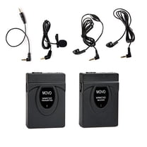 Movo 2.4GHz Wireless Lavalier Microphone System (164' Range) for Nikon D7100, D7000, D5500, D5300, D5200, D3300, D3200, D810, D800, D750, D610, D500, D90, D5, D4, D4S, D3X, DF DSLR Cameras