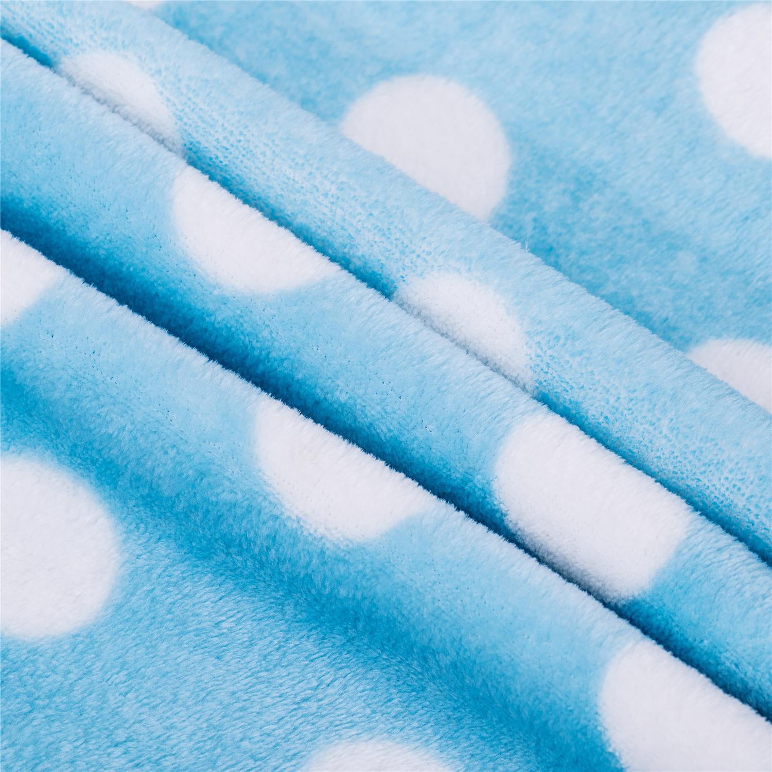 Soft Flannel Fleece Throw Blanket, 50" x 60", Light Blue and Gray, 2 Pieces