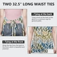 thumbnail image 6 of Blue Leaf and Vine Pattern Apron-Garden Aprons for Women with Pockets-Cotton Linen Waterproof Kitchen Cooking Gardening Aprons Adjustable for Kitchen,Cooking,BBQ and Salon 33x27 Inch, 6 of 7