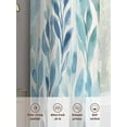 thumbnail image 3 of Blue Green Leaf Sheer Curtains for Living Room Bedroom Summer Vintage Watercolor Plant Sheer Curtains 108 Inch Long 2 Panels Set Light Filtering Curtain Window Treatments Drapes for Dining Room, 3 of 6