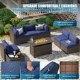 thumbnail image 5 of Sunmthink 8-Piece Outdoor Patio Furniture, Patio Furniture Sets with Fire Pit, Wicker Outdoor Conversation Set and Waterproof Cover, 5 of 9