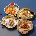 thumbnail image 2 of Plats en Forme de Pêche Coréenne Plateau Dessert 304 Acier Inoxydable Vaisselle Collation Assiette à Raviolis Durable Fournitures de Cuisine Classiques Argent-Lune, 2 of 6