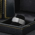 thumbnail image 2 of Mens Gunmetal Tungsten Wedding Band, 8mm Comfort Fit Tungsten Carbide Ring JATN616Ns8.5, 2 of 5