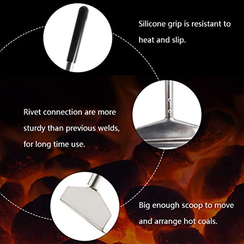 Mydracas Charcoal Grill Rake Grill Ash Tool Accessories,Charcoal Kettle Grill Pizza Oven Ash Rake Stainless Steel-32 inch - image 1 of 7