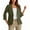 Army Green, variant on Women's Ruched 3/4 Sleeve Blazers Lapel V Neck Jackets Button Clothes Business Dressy Outwear Open Front Suit Jacket 2025 Fashion Clothing Office Blouses Overcoat