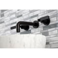 thumbnail image 3 of Kingston Brass KS8120KL Whitaker Double-Handle 3-Hole Wall Mount Bathroom Faucet in Matte Black, 3 of 8
