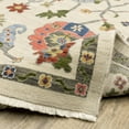 thumbnail image 5 of 3' X 5' Ivory Green Blues Pink Yellow Rust Brown Tan And Grey Oriental Power Loom Stain Resistant Area Rug With Fringe, 5 of 10