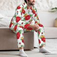 thumbnail image 5 of Mens Pajamas Set, Rose Flowers Butterfly Button Down Long Sleeve Loungewear Sleepwear Pjs sets for Men, 5 of 5