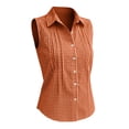 thumbnail image 7 of Axiiglly Tank Tops for Women Cotton Linen Plaid Button Down Fashion Dressy Tanks Summer Sleeveless Shirts, S-2XL, 7 of 7