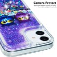 thumbnail image 6 of Case for iPhone 12 Mini, iPhone 12 Mini Case Cute Pink Glitter Luxury Sparkle Liquid for Girls Women Quicksand Clear Soft TPU Protective Phone Case for iPhone 12 Mini Couple Owls, 6 of 12