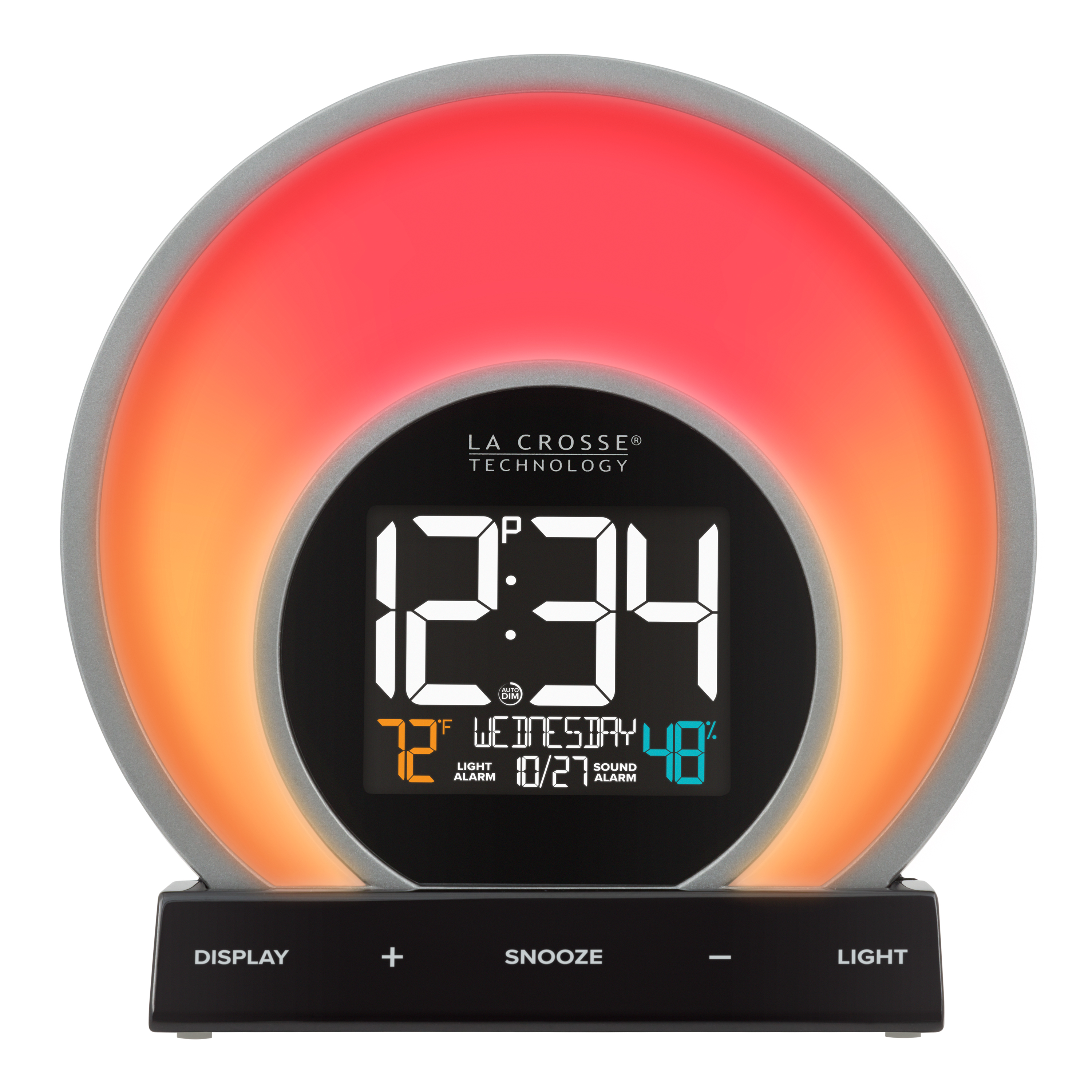 La Crosse Technology 6.81" x 2.69" Digital Soluna Sunrise & Sunset LCD Light Alarm Clock with USB port, C80994 - image 3 of 8