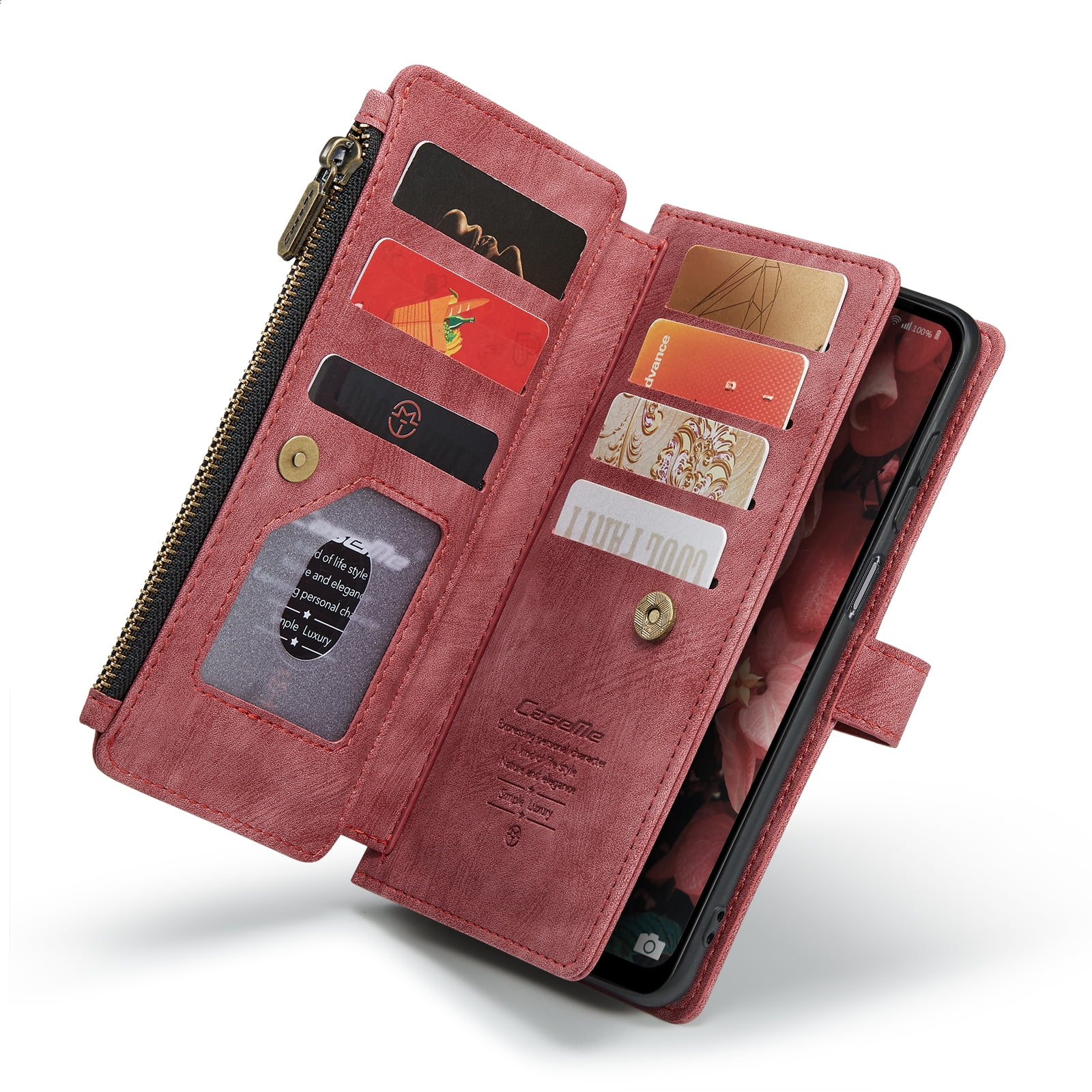Galaxy A13 5G Wallet Case, ELEHOLD Heavy Duty PU Leather Zipper Pocket