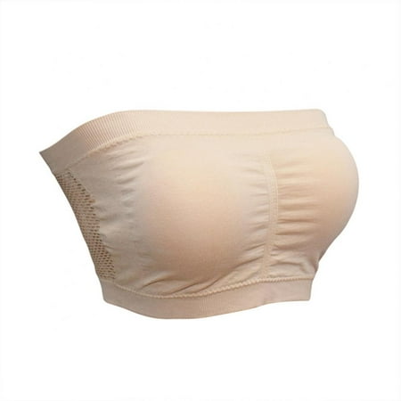 

LAST CLANCE SALE! Breathable Mesh Strapless Comfort Wireless Bra Bandeau Bralette Tube Top Skin 36/80CD 38/85AB