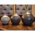 thumbnail image 2 of Concrete Sphere Tea Light Holder - Minimalist Centerpiece - Candle Holder - Modern Interior Design (Buff, Large Sphere), 2 of 4