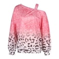 thumbnail image 4 of Suéteres para Mujer Manga Larga Hombro Frío Degradado Suelto Elegante Jersey De Moda Sudadera Tops para Vacaciones Trabajo Rosa XXL, 4 of 6