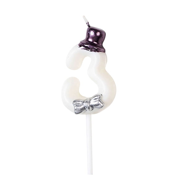 Franhais Birthday Candles, Numeral Candles with Bowknot/Hat, Happy Birthday Cake Topper