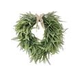 thumbnail image 2 of WWC Christmas Wreath, Artificial Fern Heart-Shaped Holiday Wreath with Burlap Bow, Rustic Christmas Decorations Winter Wreath for Front Door Mantel, 2 of 8