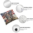 thumbnail image 4 of JRXY 4th of July American Flag Patriotic Decorative Throw Pillow Cover Set of 2, Memorial Day America Eagle Stars Stripes Pillowcase, USA Veterans Day Vintage Cushion Case Home Decor White, 4 of 6