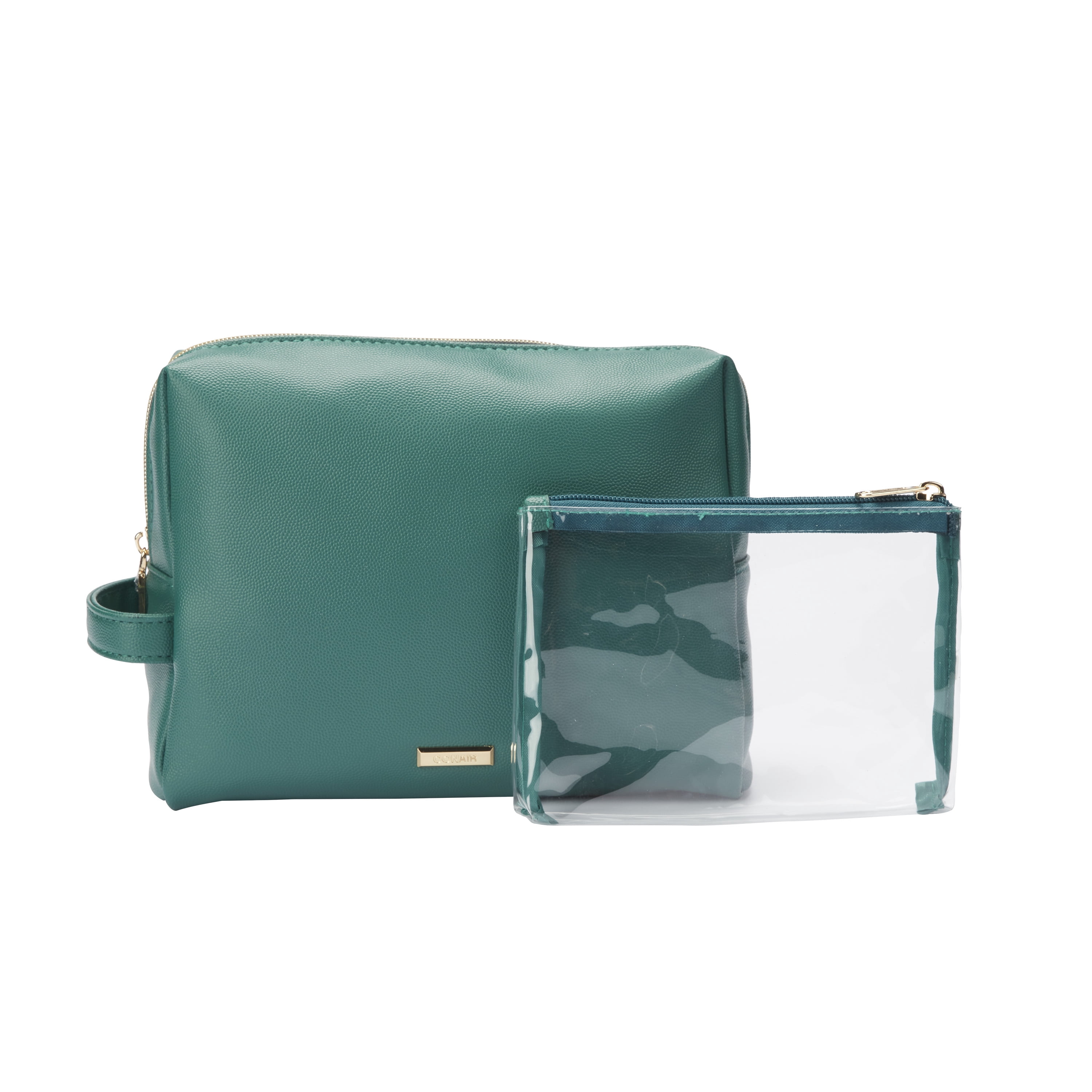 scunci 2-Piece Weekender Set with Floral Design and Clear Pouch