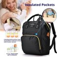 thumbnail image 5 of PouchPort Diaper Bag Backpack, Large Portable Baby Travel Backpack with Insulated Bottle Pocket, Black, 5 of 8