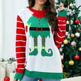 thumbnail image 4 of BangWanChi Christmas Sweater for Women Women's Christmas Sweater Long Sleeved Round-neck, 4 of 5