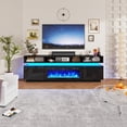 thumbnail image 6 of ChVans Fireplace TV Stand for 80" 85" 90" with LED Light & Outlets, 82.7" Large Entertainment Center Gaming Soundbar Shelf with 40'' Electric Fireplace, 6 of 7