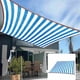 thumbnail image 1 of Red de Camuflaje para Exteriores, Tela de Sombra con Rayas Azules y Blancas para Exteriores, Pérgola, Parasol para Patio con Ojales Reforzados, Protección Uv, Malla Resistente Al Calor para Jardín., 1 of 7