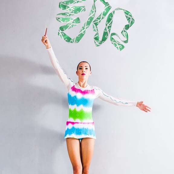 FUEENIRVA 1-Pack Rhythmic Dance Ribbon for Gymnastics, Stage , Competitions, and Artistic Dance 400x5x0.1in