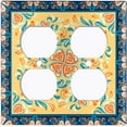 thumbnail image 3 of Metal Light Switch Plate Cover Yellow Flower Heart Mandala Tile Pattern TIL032, 3 of 13