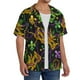 thumbnail image 2 of Fotbe Mardi Gras Surface Camisa Estampada de Manga Corta para Hombre, Casual de Verano, Estilo Playero, Sin Arrugas-Medium, 2 of 5