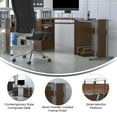 thumbnail image 3 of Emma + Oliver Teakwood Laminate Corner Desk with Keyboard Tray and CPU Cart, 3 of 11
