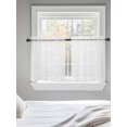 thumbnail image 5 of White Tier Curtains 36 Inch Length, Sheer Curtains for Bedroom Living Room Window Modern Simple White Backdrop Rod Pocket Voile Drapes Kitchen Curtains Small Half Window 27.5"x36" 2 Panels, 5 of 7
