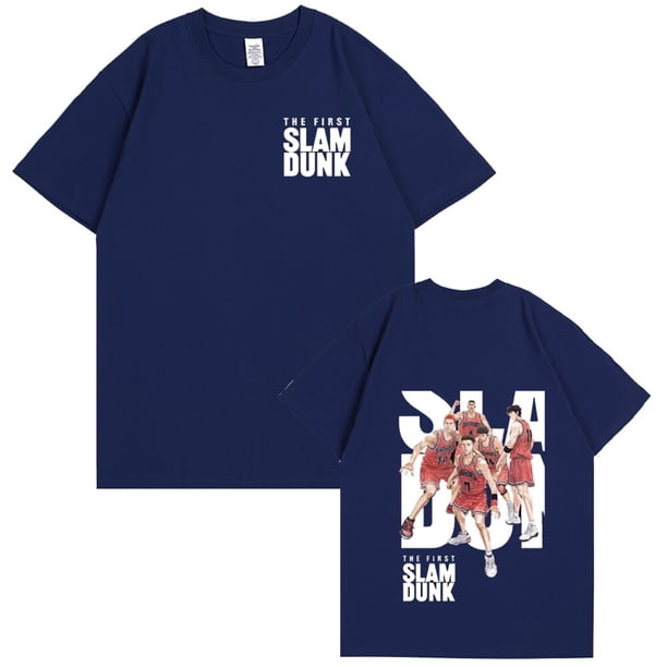 Camisetas de algodón de Slam Dunk para hombre, camisa informal de gran tamaño con estampado de Shohoku Sakuragi Hanamichi, Top de Manga corta Unisex