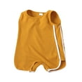 thumbnail image 3 of AMERTEER Baby Summer Set Short Sleeve Solid Color Tops Shorts Set, 3 of 6