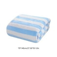 thumbnail image 3 of Meitianfacai 1PC Bath Towel 27.55x55.11in (70x140cm), Striped Warp Knitted Thickened Towel for Bath & Gym, High Absorbency Quick Dry Polyester（Blue）, 3 of 6