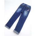thumbnail image 3 of KIDSCOOL Girls Embroidered Jeans,4-15T Ribbed Elastic Waist Denim Pants,3-4 Years, 3 of 8