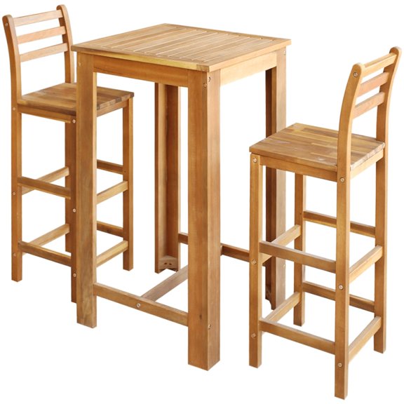 vidaXL Solid Acacia Wood Bar Table and Chair Set 3/5/7 Piece Kitchen Furniture