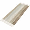 thumbnail image 2 of Hallway Runner Rug 2'x 6', Brown Grey Reversible Washable Rug with Tassels, Farmhouse Gray Barn Wooden Vintage Striped Decorative Modern Soft Carpet Mat for Living Room, Kitchen, Dining Room, 2 of 9