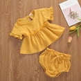 thumbnail image 5 of Kiapeise Baby Girl Cotton Linen Short Sleeve Top + Shorts Summer Outfit, 5 of 9