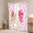 thumbnail image 3 of Homewish Teens Girls Kawaii Ribbon Bowtie Black Out Curtains,Pink White Curtains Pack of 2 (42x63 Each),Leopard Print Bedroom Curtains,Luxury Bedroom Decor, 3 of 6